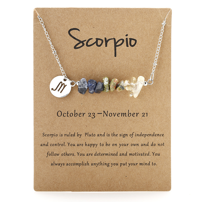 <strong>Handmade</strong> Natural Gemstone Zodiac Silver Necklace - <strong>Last Day Clearance Sale 70% OFF</strong>