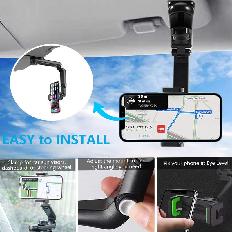 🎁Last Day Sale - 70% OFF🎉1080° Multi-function Sun Visor Universal 360 Degree Rotating Phone Holder Suitable for Any Scene Car Holder