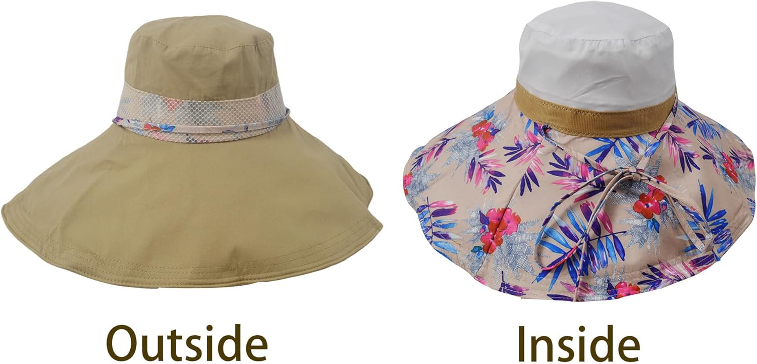 Packable Large Brim Sun Hat for Women - 6.7