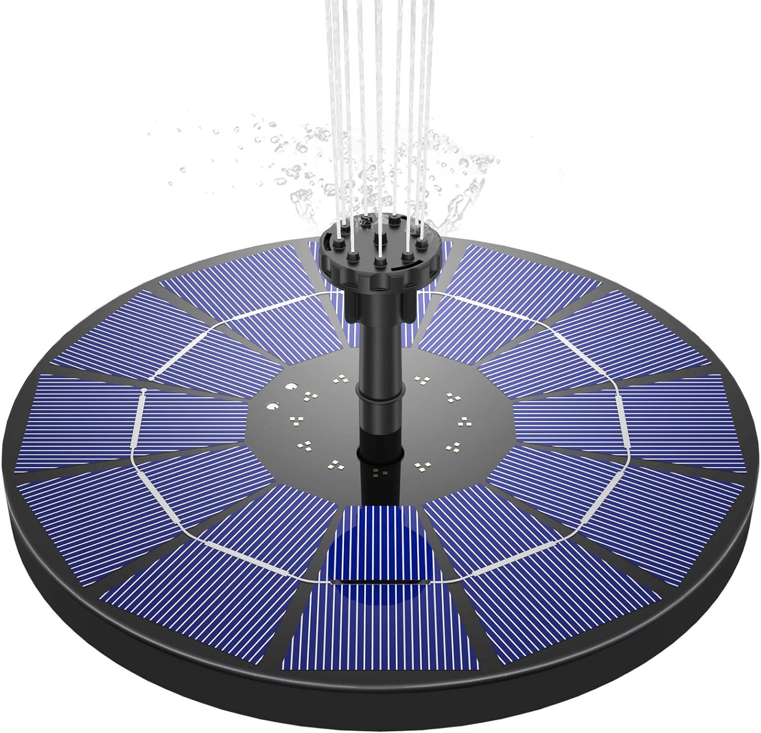 AISITIN Solar Springbrunnen 3.5W Solar Teichpumpe, Eingebaute 1500mAh Batterie, Solar Schwimmender Fontäne Pumpe mit 6 Fontänenstile für Garten