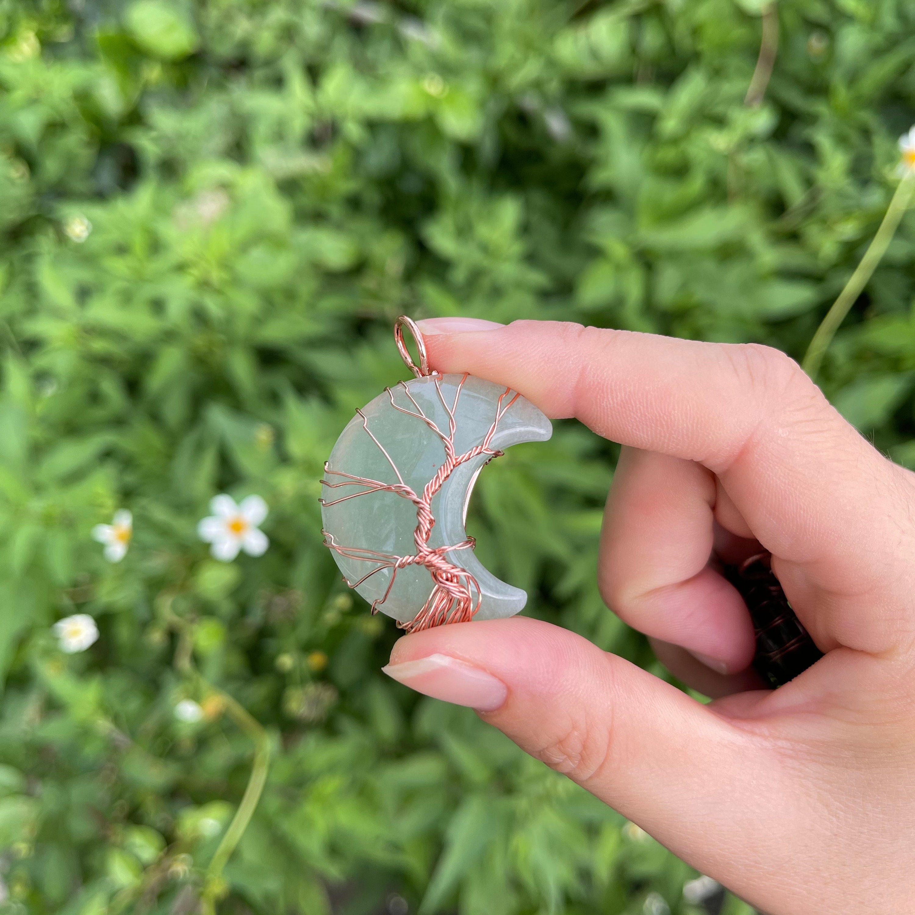 💞Handmade Crystal Tree of Life Moon Necklace