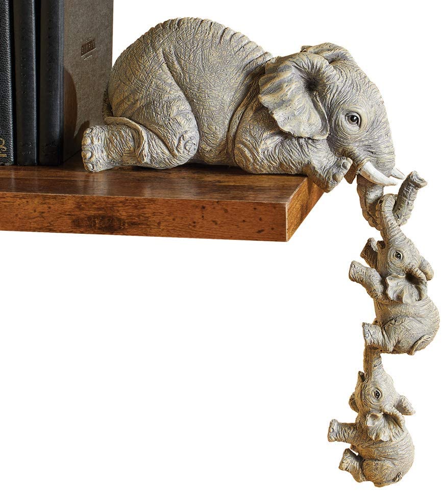 Elephants Mother Hanging 2-Babies Figurine Resin Craft