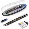🎁TikTok Last Day Sale - 70% OFF🔥Fountain Pen Retractable:0.38mm Blue&Black Ink Transparent Barrel Includes 5 Refillable Ink Cartridges