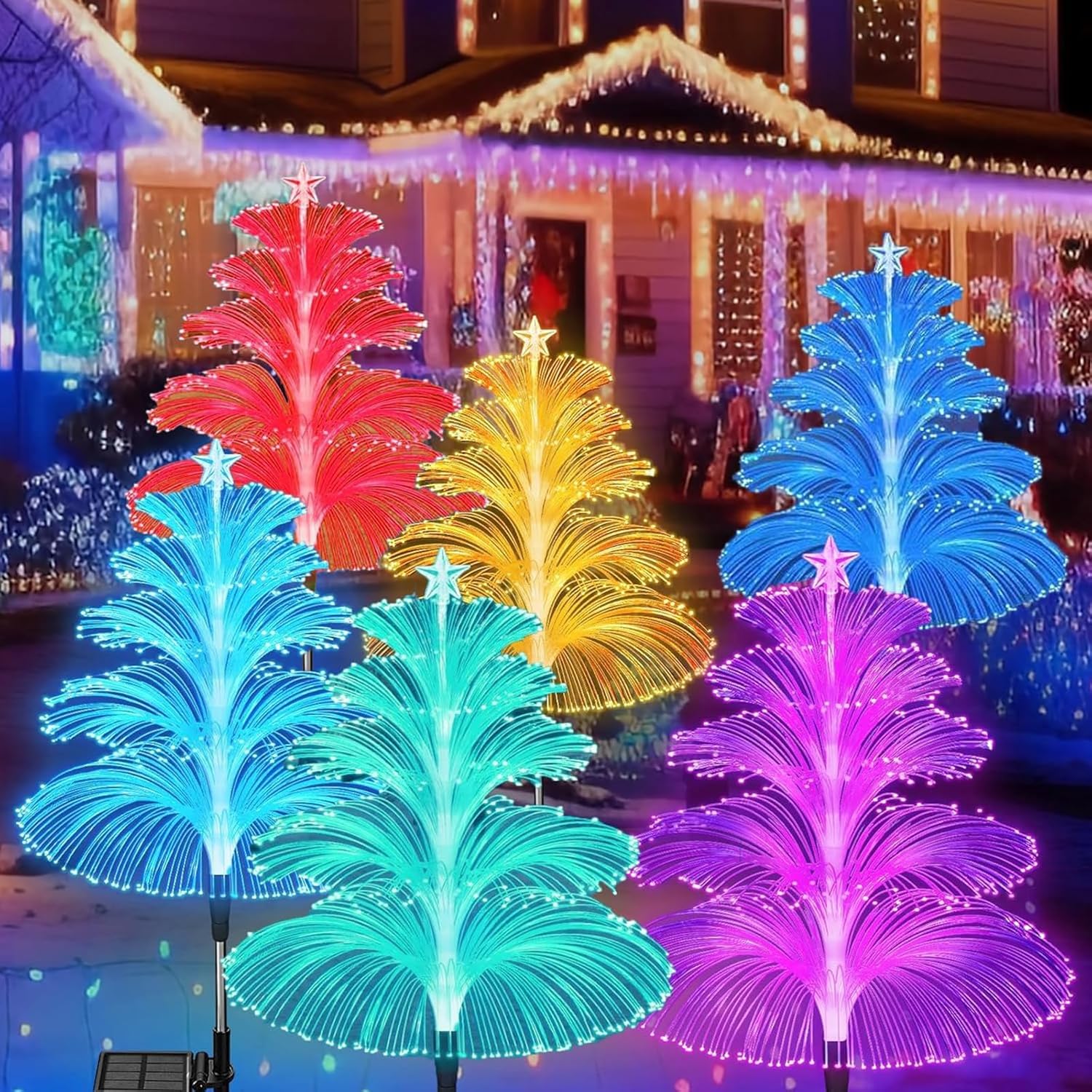 🎄TikTok Christmas Sale - 70% OFF🎄Seven Colors Gradient Solar Christmas Tree Lights