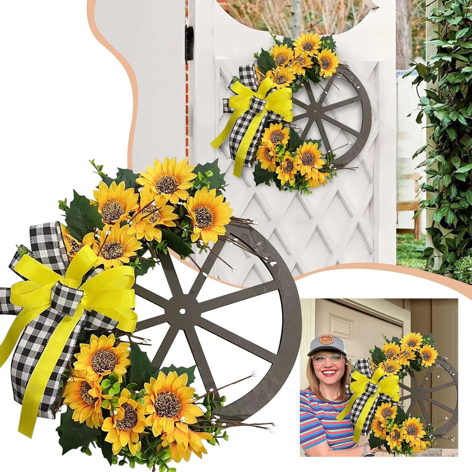 🌻Sunflower bow & Watering can Wreath🌺