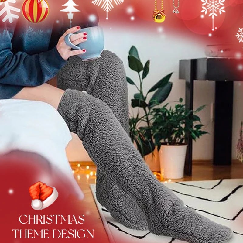 🎄TikTok Christmas Sale -70% OFF💕Comfort Plush Fleece Knee Socks For Christmas❄️🎅