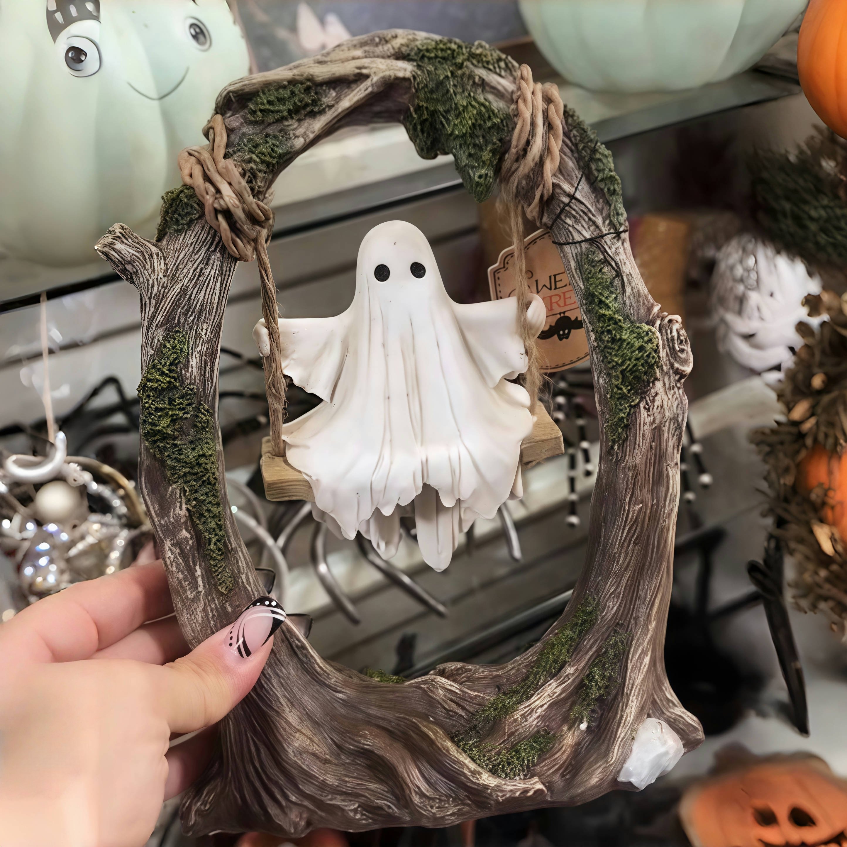 🎁TikTok Last Day Sale - 70% OFF✨Halloween Cute Ghost Tree Swing Decor