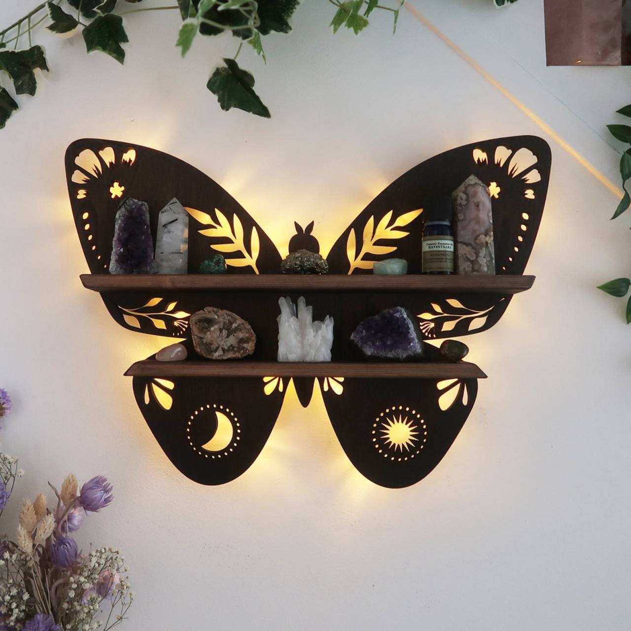 🔥Summer Save 50% | Luna Moth Lamp Crystal Shelf