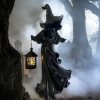 🔥My new Boo guys came today!🧙‍♀️Halloween Faceless Witch Lantern Statues – Set of 2