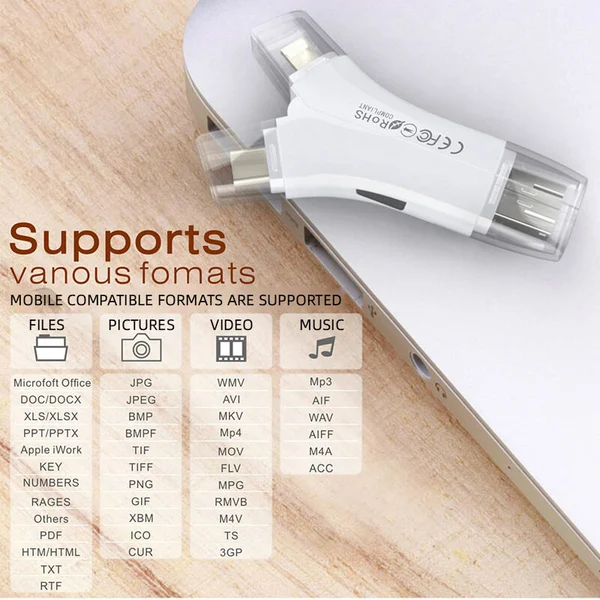 (🔥Last Day Promotion- SAVE 48% OFF)4-in-1 Media Transfer Card Reader-Buy 2 Free Shipping