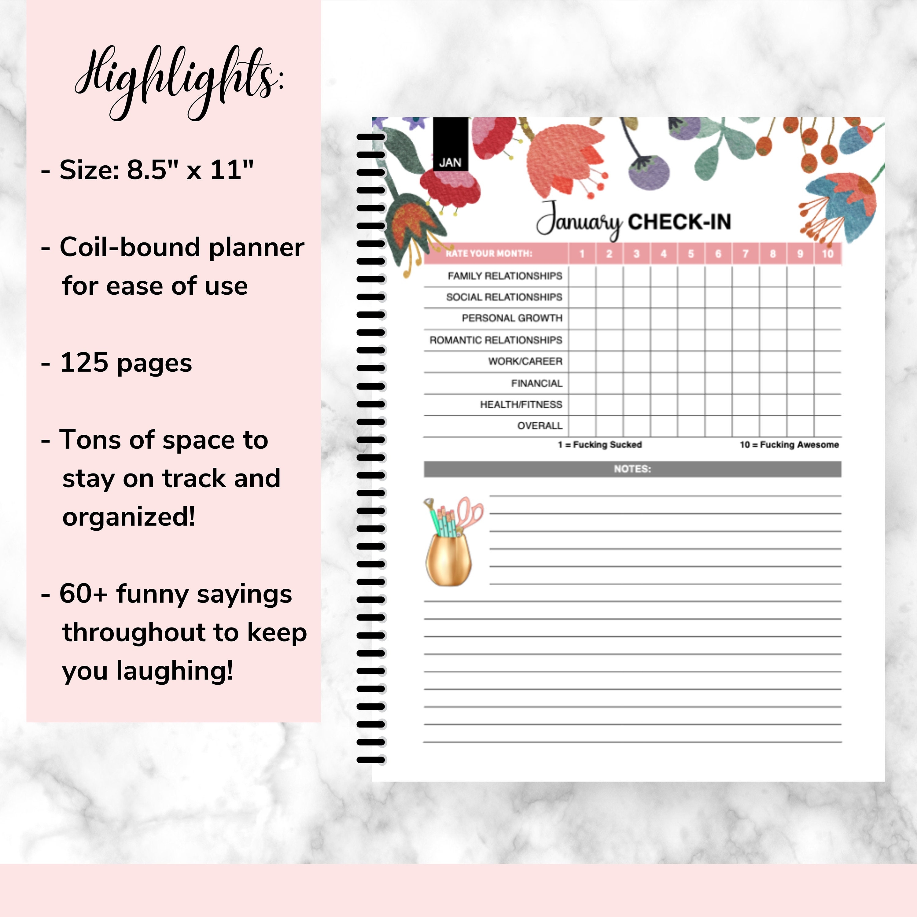 2025 Sweary Planner for Tired-Ass Women | Funny Adult Planner