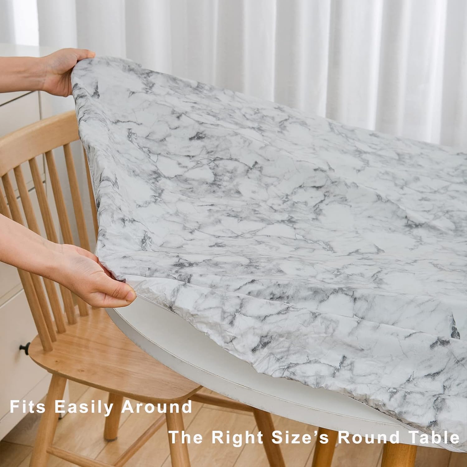 🎁TikTok Last Day Sale - 70% OFF🔥Premium Fitted Vinyl Tablecloth - 🍽️Spill-Proof & Stylish!