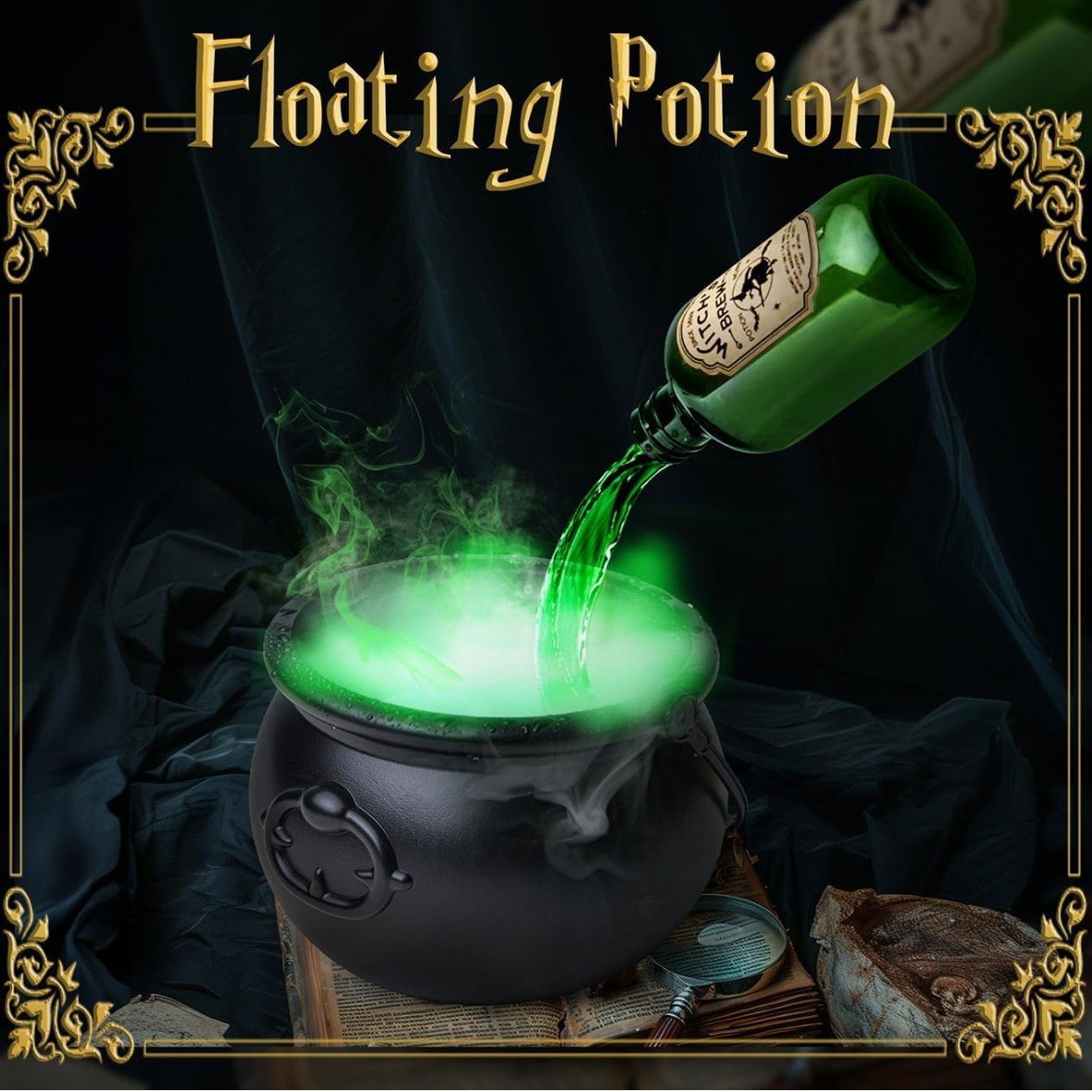 🎁TikTok Last Day Sale - 70% OFF🧙‍♀Halloween Witch Cauldron Pot Bucket with Magic Floating Potion