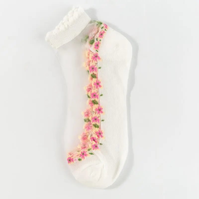 🔥5 Paar für 19,98€🔥- Damen Frühling Sommer Blumenspitze Söckchen