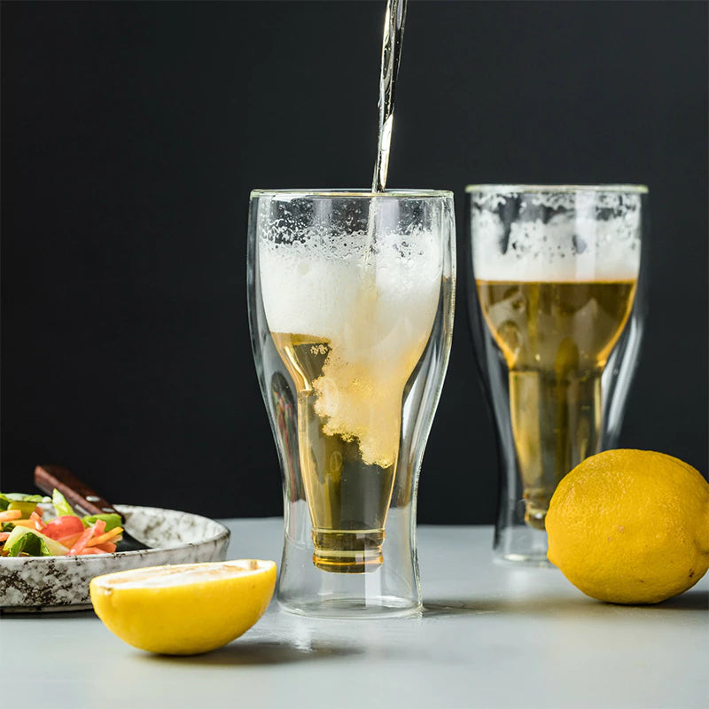 Inverted Bottle Beer Glass