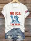 V-Neck Retro 4th Of July No Ice In The Land Of The Free Print T-Shirt