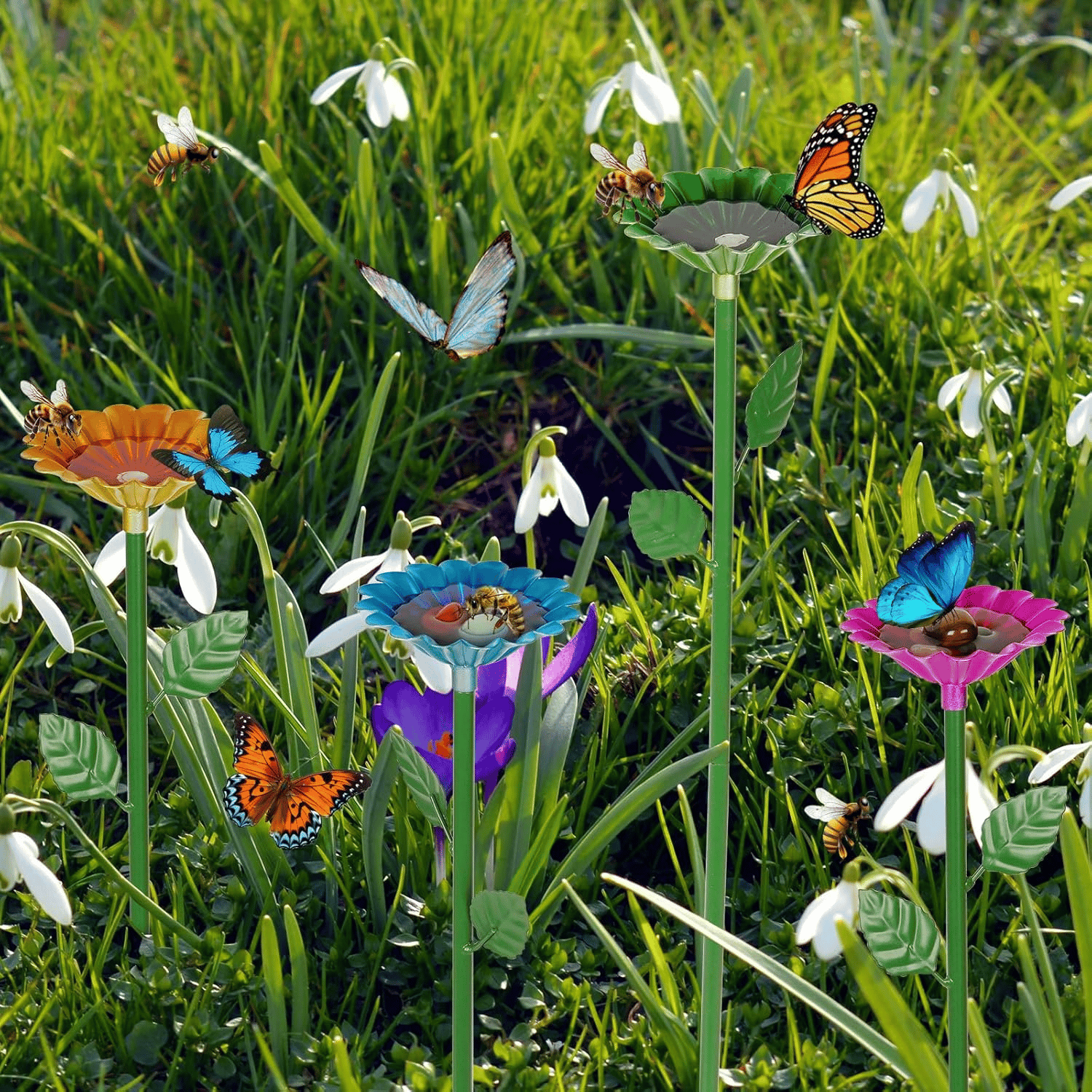 🎁TikTok Last Day Sale - 70% OFF🐝Bee and Butterfly Water Feeder with Flower Design🌷