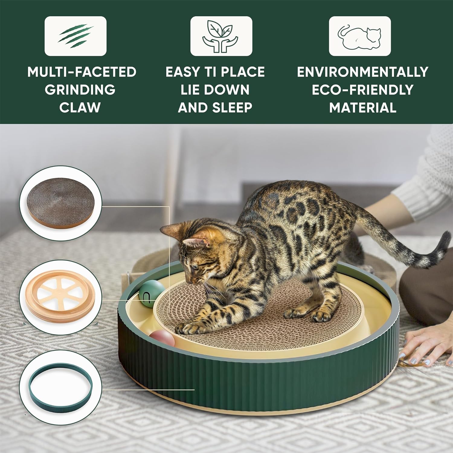 Buy 2 Free Shipping😍Round Cardboard Cat Scratcher with Ball