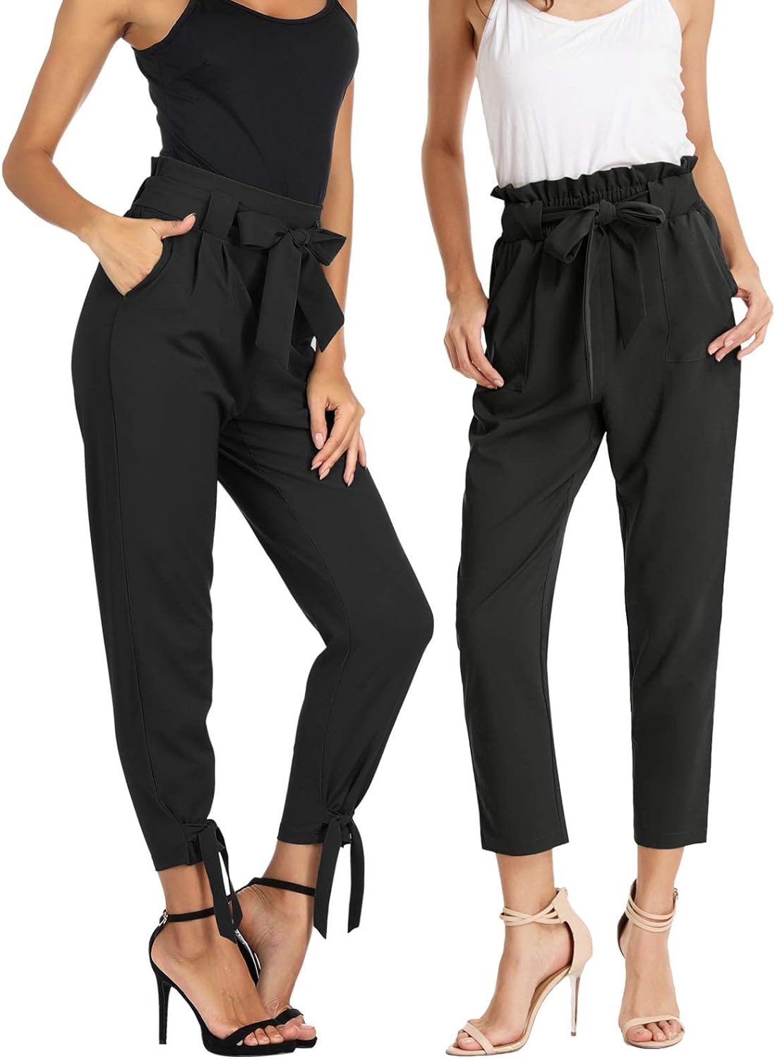 GRACE KARIN Womens Casual High Waist Pencil Pants with Bow-Knot Pockets for Work