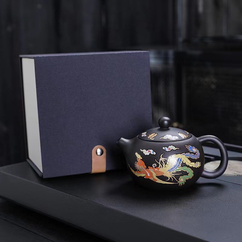 Purple clay pot that changes color when exposed to heat, Xishi Fengming pot, Kung Fu tea set, household teapot, Dragon and Phoenix pot, non-hot tea making device