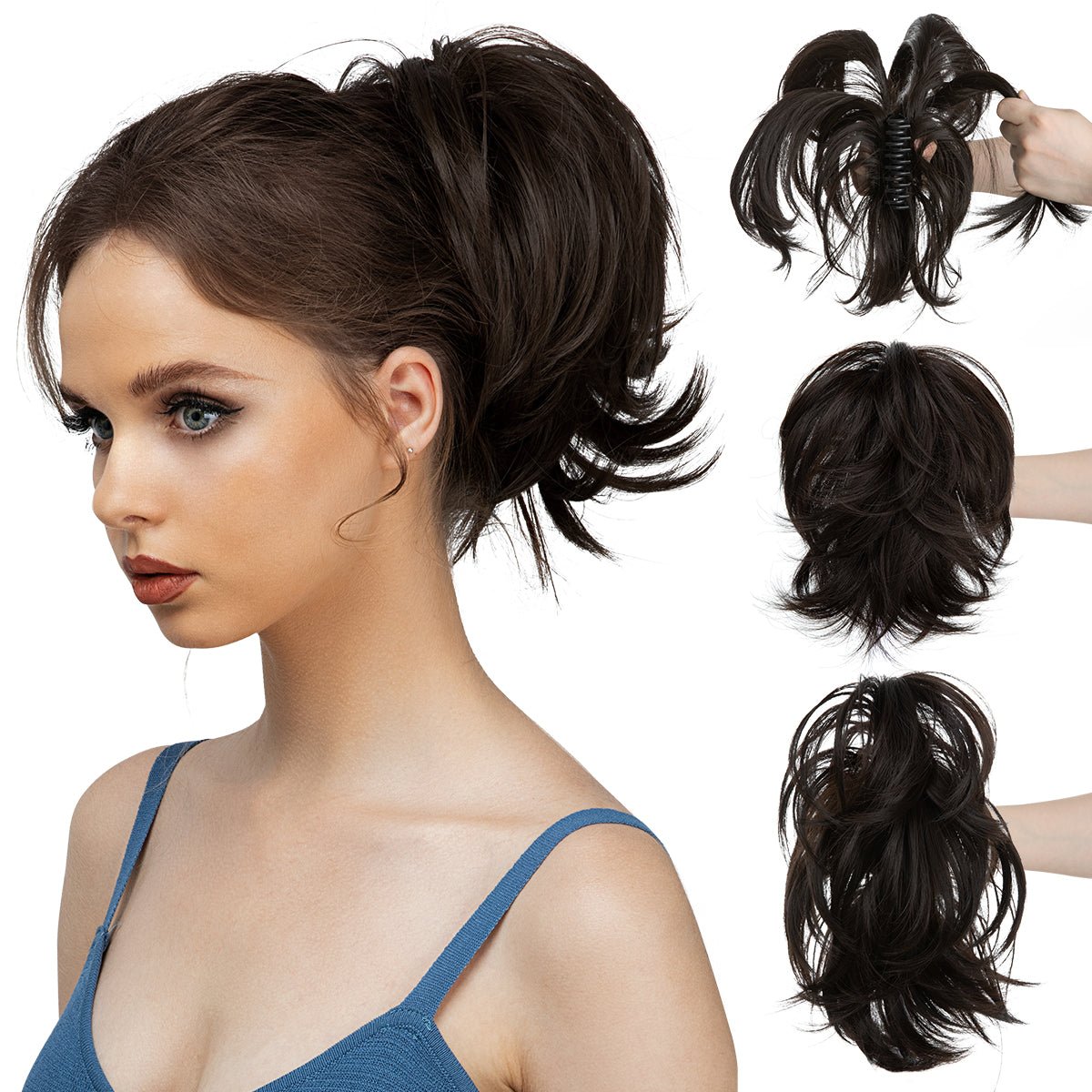 🔥Last Day Promotion 50% OFF💥Synthetic Claw Clip In Ponytail Hair Extensions Diy Hairpiece Hair Bun