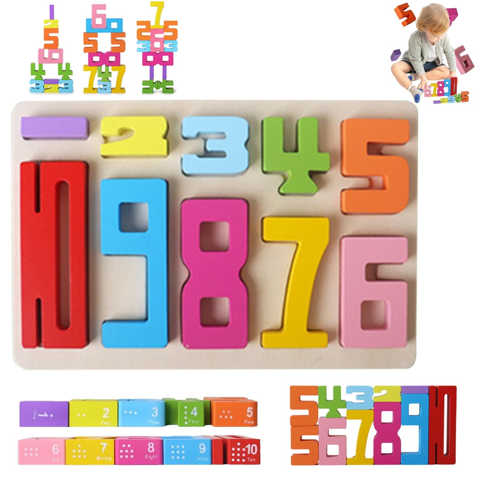 🥇Montessori-Inspired Wooden Number Building Blocks