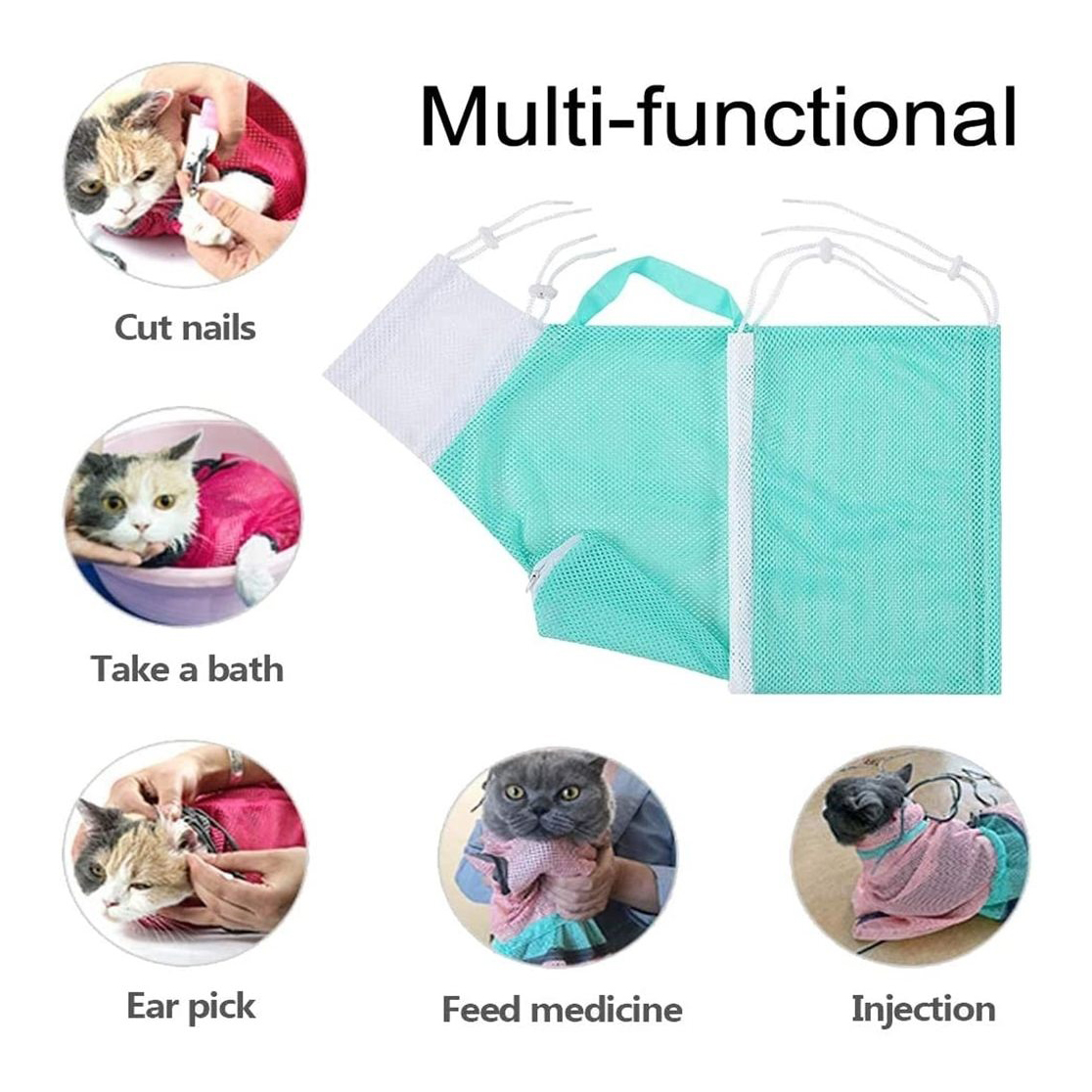 Cat Grooming Bag Bathing Shower Mesh Bag