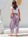 🎁 Letzter Tag Aktion 50% RABATT– Damen Leinenhose mit weitem Bein und Taschen