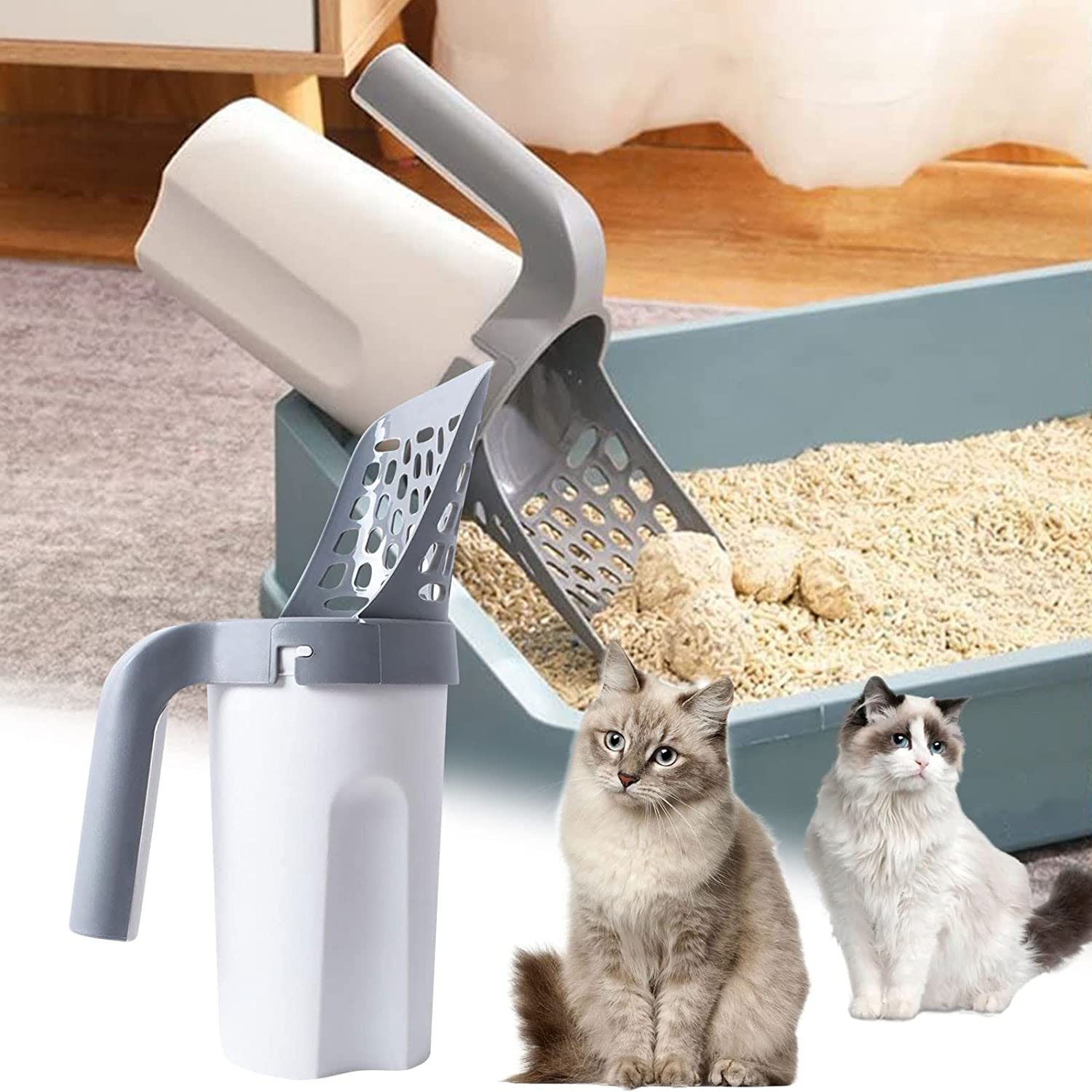 Integrated Cat Litter Shovel (With 1 roll of trash bag)