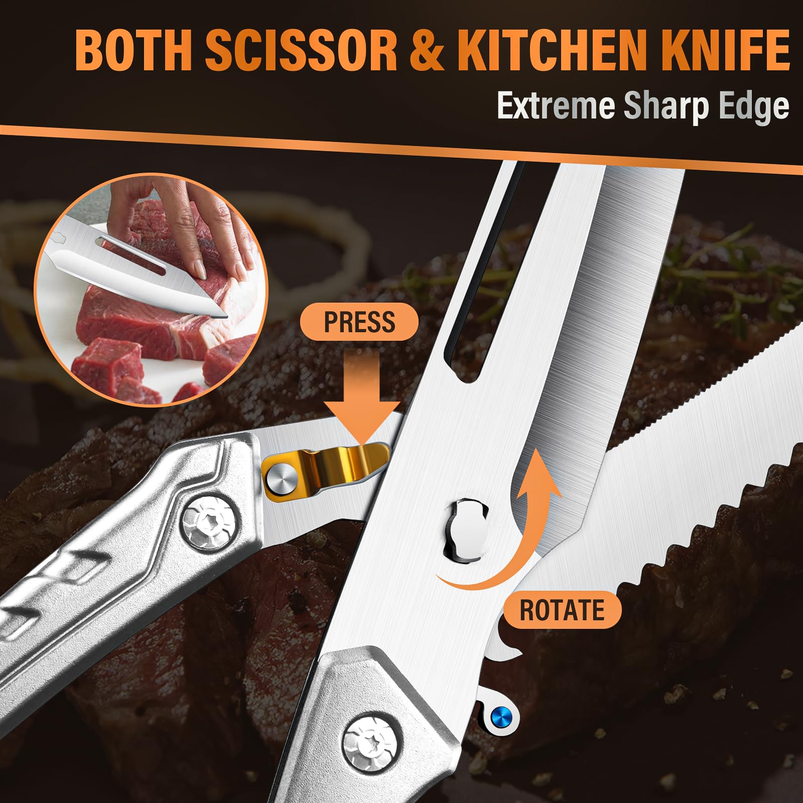 Multifunctional split knife detachable scissors