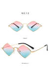 Women's Retro Diamond Metal Sunglasses