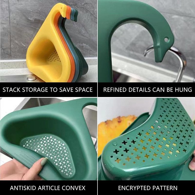 🔥Last Day Promotion - 60% OFF🎁🚿Kitchen Sink Drain Basket Swan Drain Rack🔥