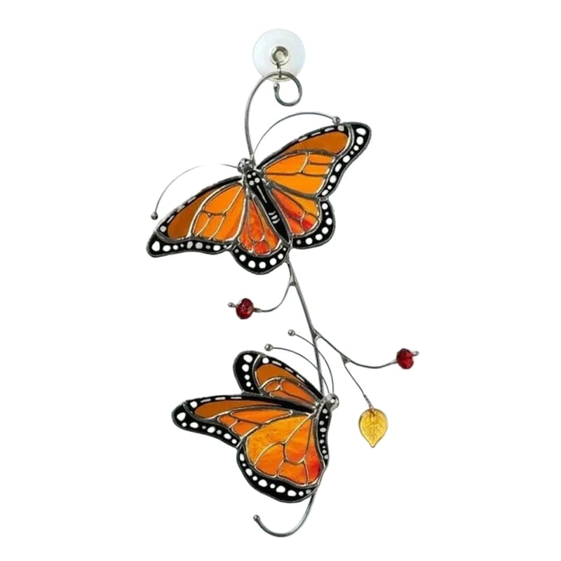 🔥LAST DAY 70% OFF🔥Stained Monarch Butterfly Glass Window Decor