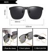 (Mother's Day Sale- 50% OFF) New Polarized Clip-on Flip Up Metal Clip Sunglasses for Prescription Glasses