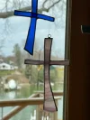 <strong>Handmade</strong> Tiffany Colorful Sun Catching-Cross Ornament✝️