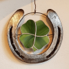 Lucky horseshoe four-leaf Clover pendant🍀