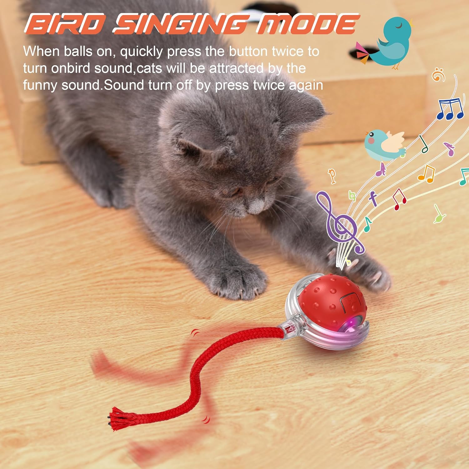 👍Last Day Promotion 50% OFF🎁Interactive Cat Toys Ball-Simulate Bird Calls