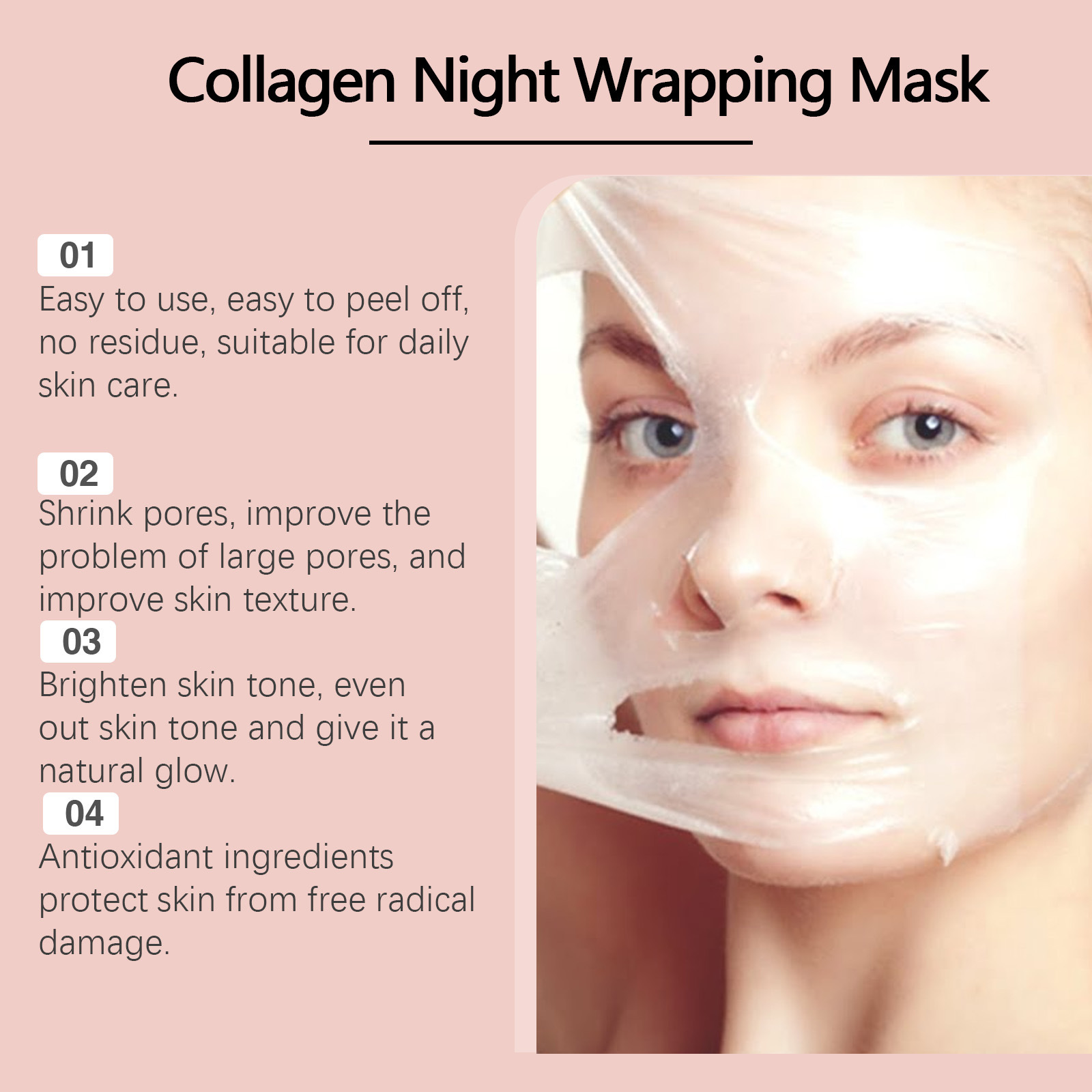 (🔥TikTok Summer SALE) -Collagen Overnight Wrapping Peel Off Facial Mask