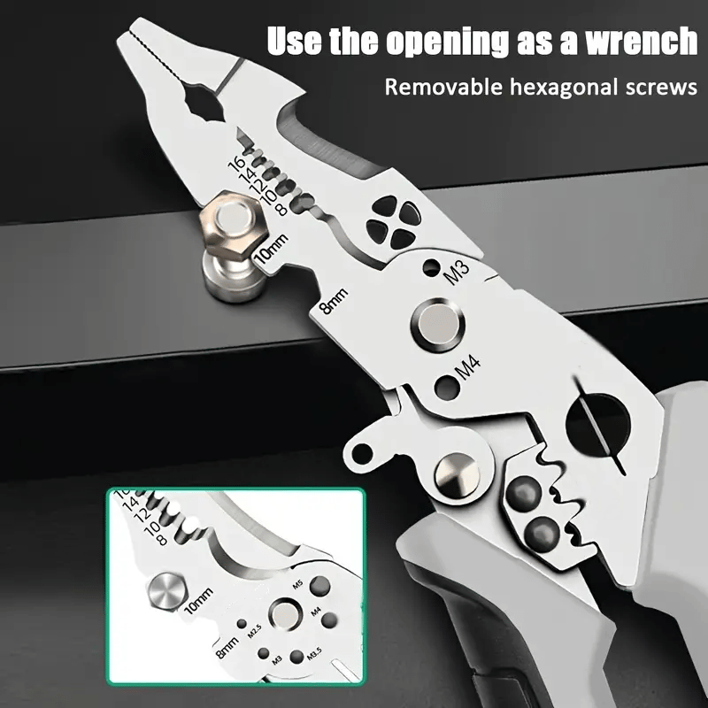 🔥2024 New Multifunctional Elbow Wire Stripping Pliers with a Spring Keychain