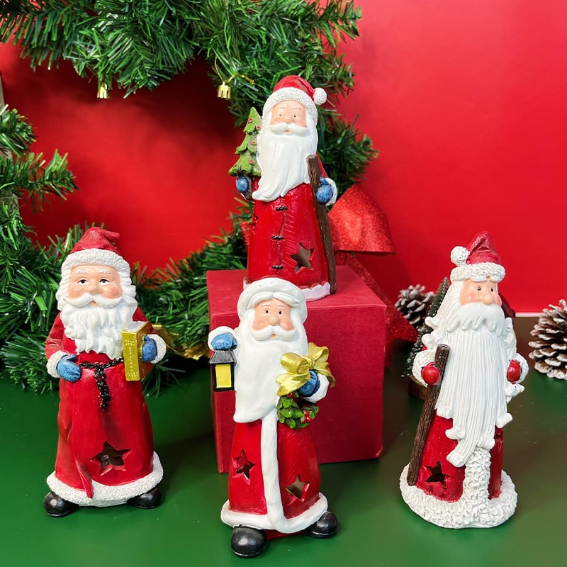 🎄Early Christmas Sale 49% OFF🎅Handmade Resin Santa Claus Figurines With Lighting