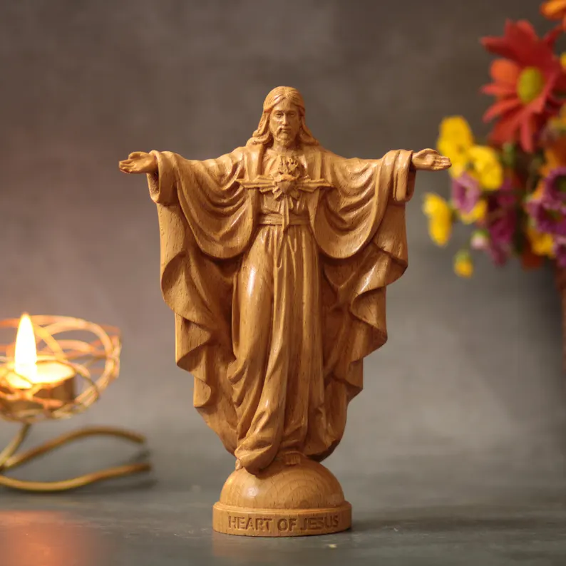 💥Christmas Sale 49% OFF - Handmade Sacred Heart of Jesus Christ Statue