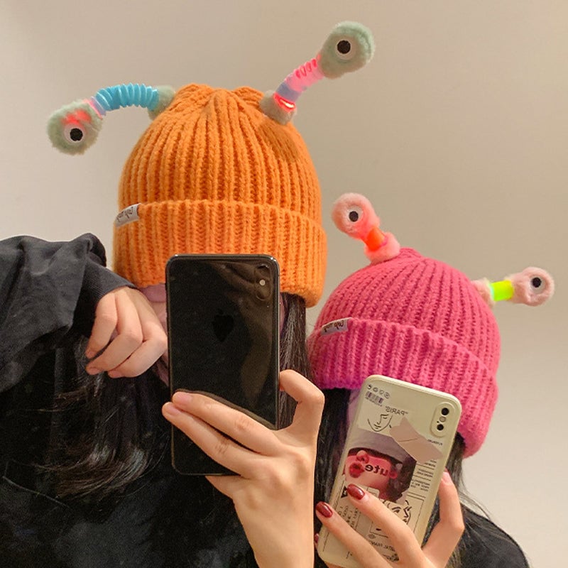 Last Day Promotion 70% OFF - 🔥-Winter Parent-Child Cute Glowing Little Monster Knit Hat