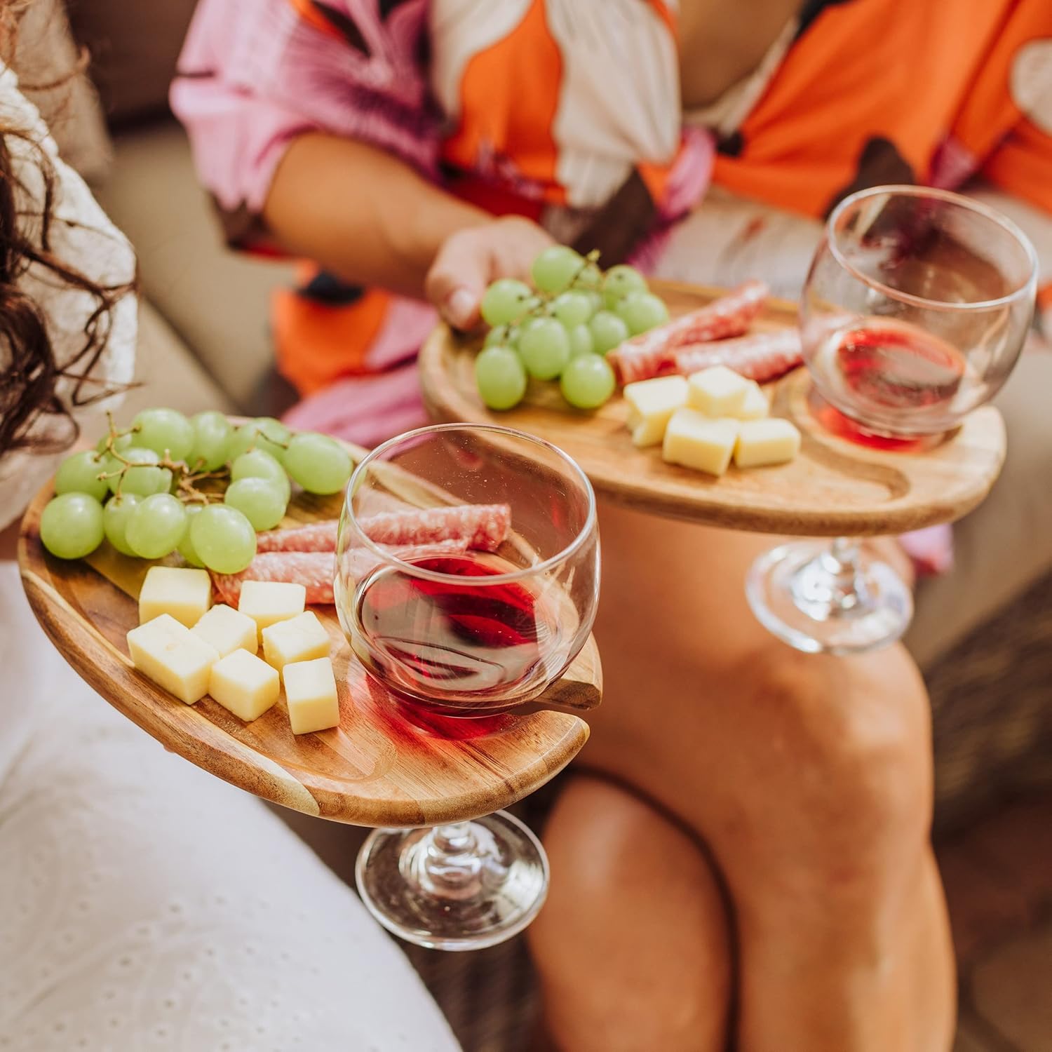 Upgraded Appetizer Plate with Wine Glass Holder