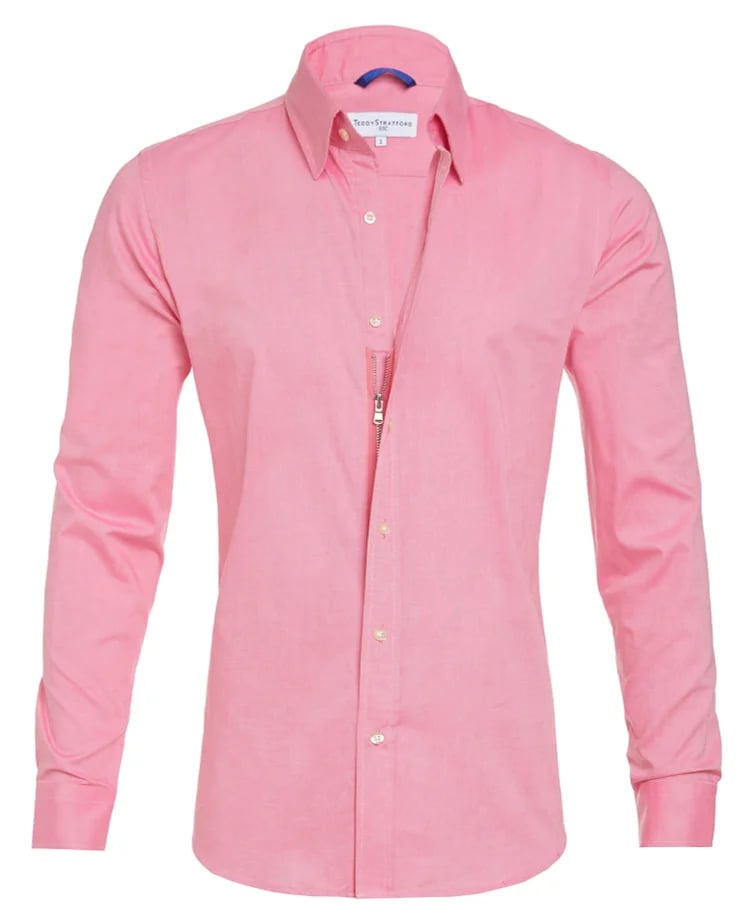 Oxford Stretch Zip Shirt (Buy 2 Free Shipping)