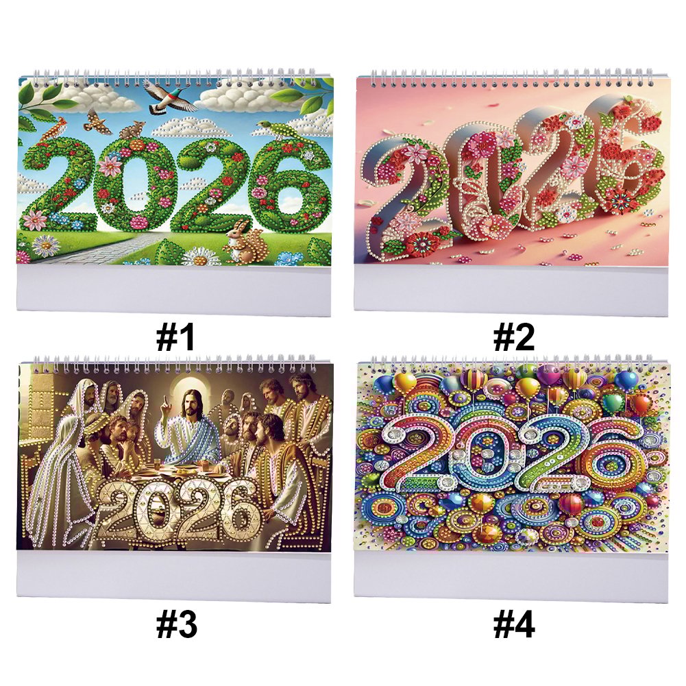 🔥Last Day Promotion 50% OFF🔥2026 DIY Special Shape Desktop Diamond Standing Calendar