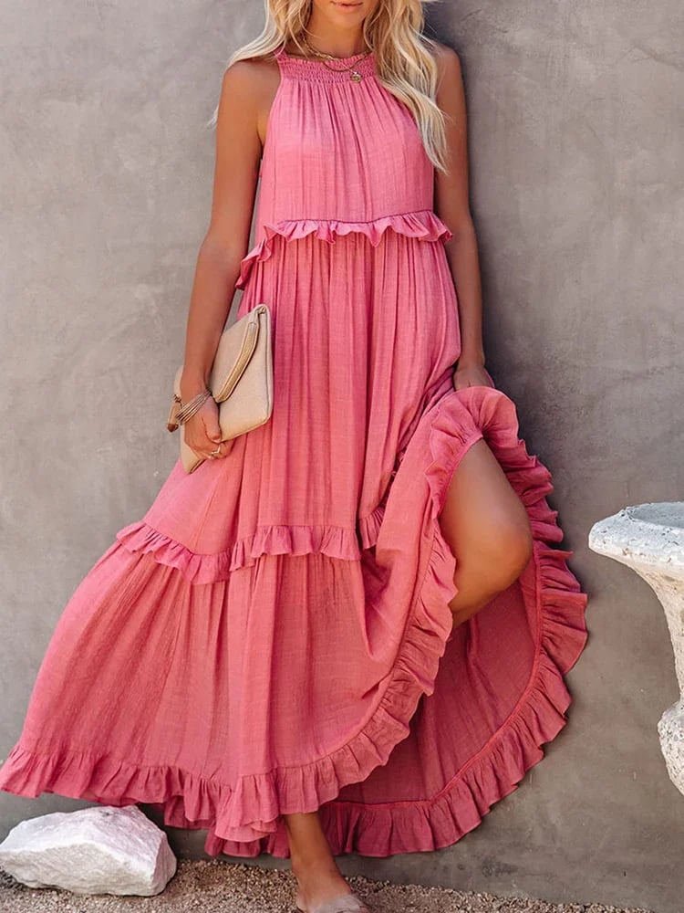 💥LAST DAY SALE 50% OFF💖Holiday Style Ruffled Long Dress