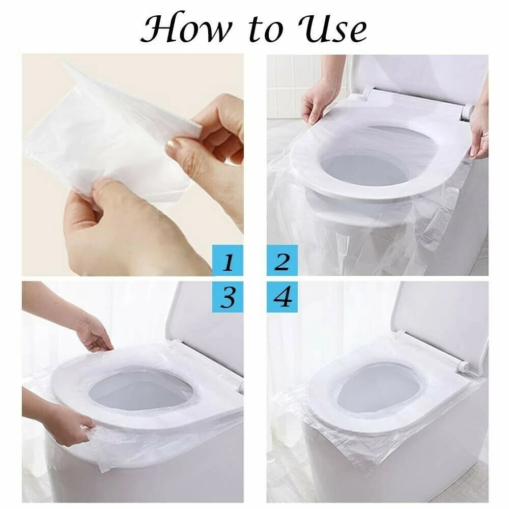 Last Day Promotion 48% OFF - 🔥Biodegradable Disposable Plastic Toilet Seat Cover(50PCS/SET)