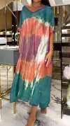 Women's Colorful Corrugated Casual Dress