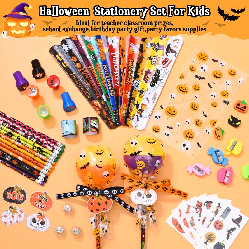 🎁TikTok Last Day Sale - 70% OFF🎃📏12/24 Pack Lollipop-Shaped Stationery Set - Happy Halloween Gifts for Kids🍬