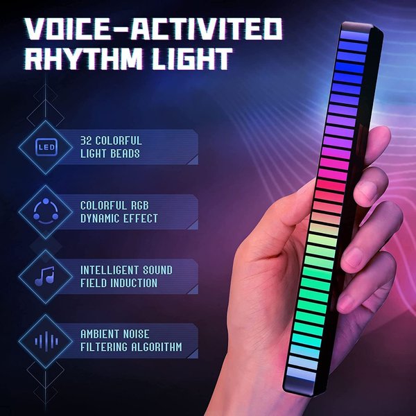 (🔥Last Day Promotion- SAVE 48% OFF)Wireless Sound Activated RGB Light Bar--buy 3 get 2 free & free shipping(5pcs)